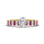 Load image into Gallery viewer, oval-shaped-french-pave-pink-sapphire-wedding-ring-set-in-yellow-gold-FD11408OVGSADRPI-NL-YG_230fd7ec-45c9-4db9-a2db-46e98c6e25b8?v=1763104441
