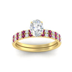 Load image into Gallery viewer, oval-shaped-french-pave-pink-sapphire-wedding-ring-set-in-yellow-gold-FD11408OVGSADRPIANGLE5-NL-YG_eb9dfa8a-bb4f-4c75-bfd9-e883b6e1b369?v=1763104442
