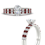 Load image into Gallery viewer, oval-shaped-french-pave-ruby-wedding-ring-set-in-white-gold-FD11408OVGRUDRANGLE3-NL-WG?v=1763104286
