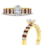 Load image into Gallery viewer, oval-shaped-french-pave-ruby-wedding-ring-set-in-yellow-gold-FD11408OVGRUDRANGLE3-NL-YG?v=1763104286