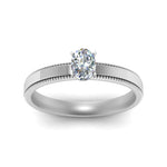 Load image into Gallery viewer, Single Stone Oval Cut Milgrain Engagement Ring
