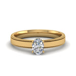 Load image into Gallery viewer, Single Stone Oval Cut Milgrain Engagement Ring
