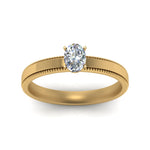 Load image into Gallery viewer, Single Stone Oval Cut Milgrain Engagement Ring
