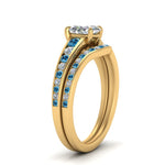 Load image into Gallery viewer, oval-shaped-graduated-channel-diamond-wedding-set-with-blue-topaz-in-FD122866OVGICBLTO-NL-YG

