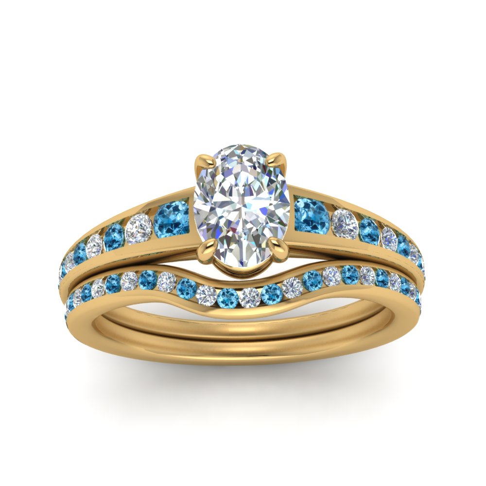 oval-shaped-graduated-channel-diamond-wedding-set-with-blue-topaz-in-FD122866OVGICBLTO-NL-YG