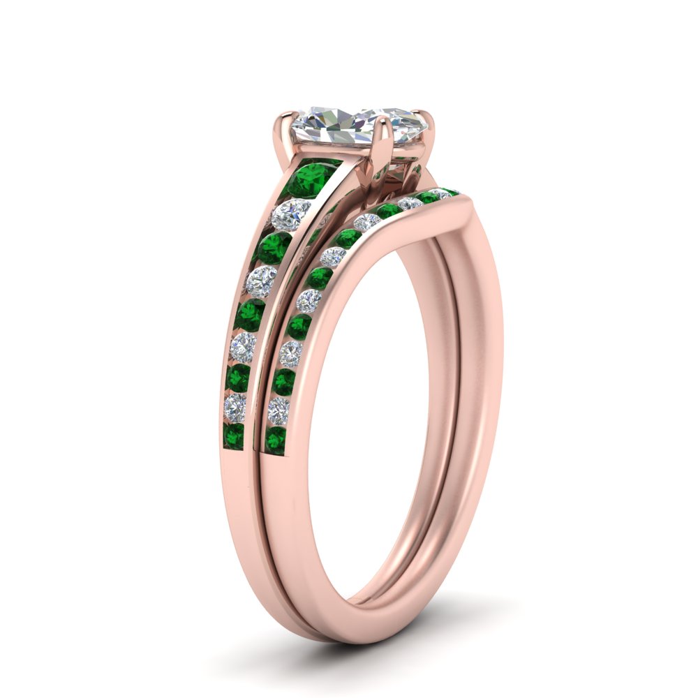 oval-shaped-graduated-channel-diamond-wedding-set-with-emerald-in-FD122866OVGEMGR-NL-RG