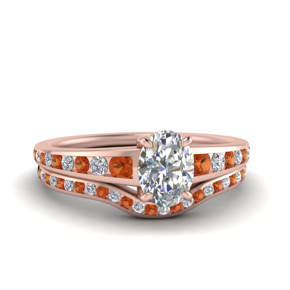 oval-shaped-graduated-channel-diamond-wedding-set-with-orange-sapphire-in-FD122866OVGSAOR-NL-RG