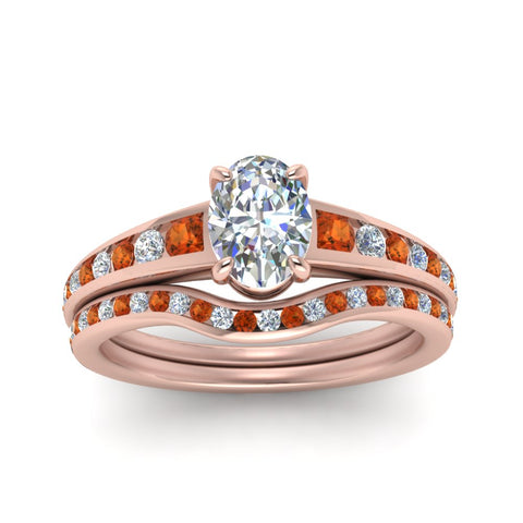 oval-shaped-graduated-channel-diamond-wedding-set-with-orange-sapphire-in-FD122866OVGSAOR-NL-RG