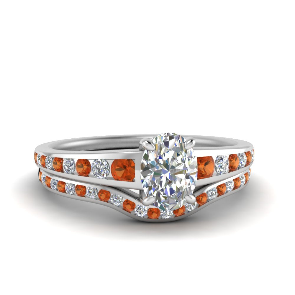oval-shaped-graduated-channel-diamond-wedding-set-with-orange-sapphire-in-FD122866OVGSAOR-NL-WG