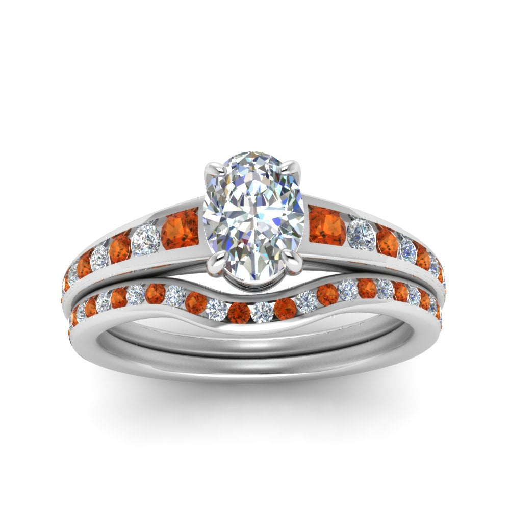 oval-shaped-graduated-channel-diamond-wedding-set-with-orange-sapphire-in-FD122866OVGSAOR-NL-WG