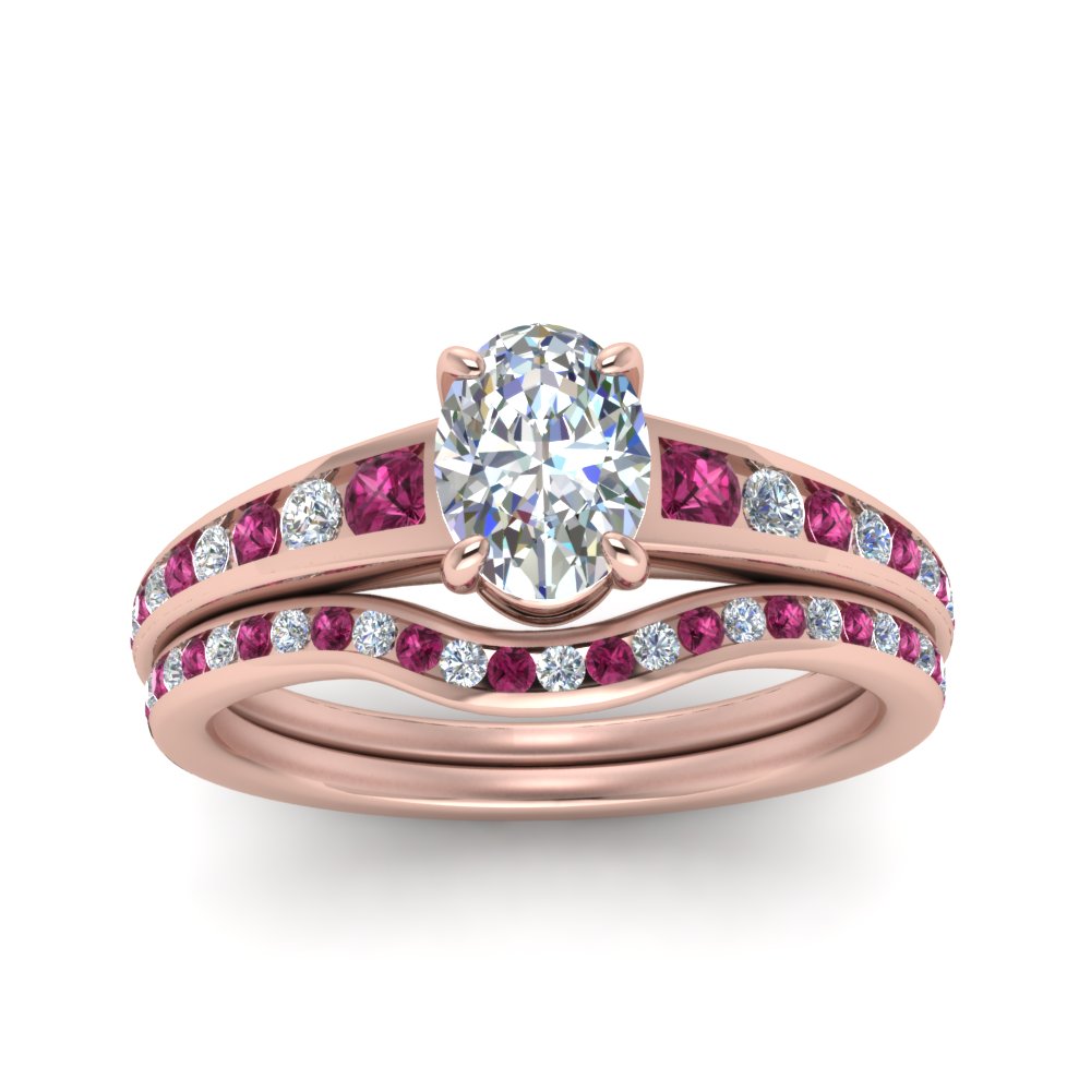 oval-shaped-graduated-channel-diamond-wedding-set-with-pink-sapphire-in-FD122866OVGSADRPI-NL-RG