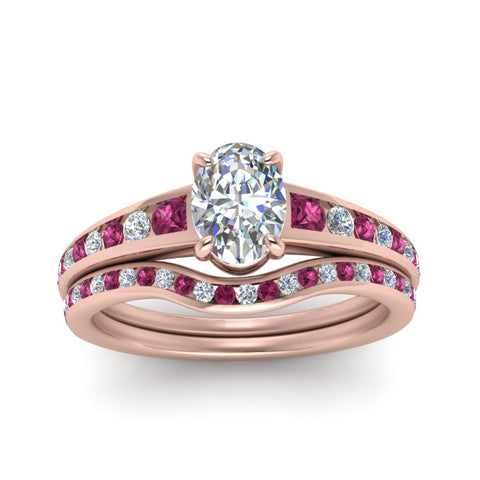 oval-shaped-graduated-channel-diamond-wedding-set-with-pink-sapphire-in-FD122866OVGSADRPI-NL-RG