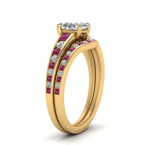oval-shaped-graduated-channel-diamond-wedding-set-with-pink-sapphire-in-FD122866OVGSADRPI-NL-YG