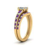 Load image into Gallery viewer, oval-shaped-graduated-channel-diamond-wedding-set-with-purple-topaz-in-FD122866OVGVITO-NL-YG
