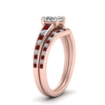 Load image into Gallery viewer, oval-shaped-graduated-channel-diamond-wedding-set-with-ruby-in-FD122866OVGRUDR-NL-RG
