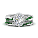 Load image into Gallery viewer, oval-shaped-halo-emerald-infinity-bridal-set-in-white-gold-FD9212OVGEMGR-NL-WG-B2.jpg
