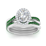 Load image into Gallery viewer, oval-shaped-halo-emerald-infinity-bridal-set-in-white-gold-FD9212OVGEMGR-NL-WG-B2.jpg
