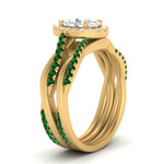 Load image into Gallery viewer, oval-shaped-halo-emerald-infinity-bridal-set-in-yellow-gold-FD9212OVGEMGR-NL-YG-B2.jpg
