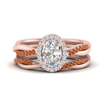 Load image into Gallery viewer, oval-shaped-halo-orange-sapphire-infinity-bridal-set-in-rose-gold-FD9212OVGSAOR-NL-RG-B2.jpg
