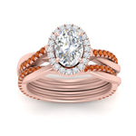 Load image into Gallery viewer, oval-shaped-halo-orange-sapphire-infinity-bridal-set-in-rose-gold-FD9212OVGSAOR-NL-RG-B2.jpg

