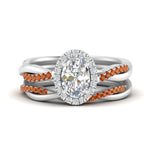 Load image into Gallery viewer, oval-shaped-halo-orange-sapphire-infinity-bridal-set-in-white-gold-FD9212OVGSAOR-NL-WG-B2.jpg
