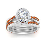 Load image into Gallery viewer, oval-shaped-halo-orange-sapphire-infinity-bridal-set-in-white-gold-FD9212OVGSAOR-NL-WG-B2.jpg
