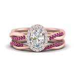 Load image into Gallery viewer, oval-shaped-halo-pink-sapphire-infinity-bridal-set-in-rose-gold-FD9212OVGSADRPI-NL-RG-B2.jpg
