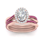 Load image into Gallery viewer, oval-shaped-halo-pink-sapphire-infinity-bridal-set-in-rose-gold-FD9212OVGSADRPI-NL-RG-B2.jpg
