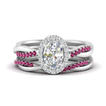Load image into Gallery viewer, oval-shaped-halo-pink-sapphire-infinity-bridal-set-in-white-gold-FD9212OVGSADRPI-NL-WG-B2.jpg
