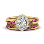 Load image into Gallery viewer, oval-shaped-halo-pink-sapphire-infinity-bridal-set-in-yellow-gold-FD9212OVGSADRPI-NL-YG-B2.jpg
