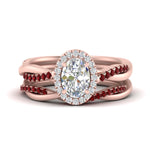 Load image into Gallery viewer, oval-shaped-halo-ruby-infinity-bridal-set-in-rose-gold-FD9212OVGRUDR-NL-RG-B2.jpg
