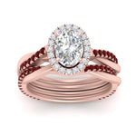 Load image into Gallery viewer, oval-shaped-halo-ruby-infinity-bridal-set-in-rose-gold-FD9212OVGRUDR-NL-RG-B2.jpg
