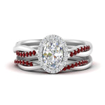 Load image into Gallery viewer, oval-shaped-halo-ruby-infinity-bridal-set-in-white-gold-FD9212OVGRUDR-NL-WG-B2.jpg
