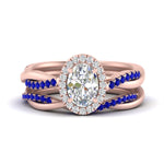 Load image into Gallery viewer, oval-shaped-halo-sapphire-infinity-bridal-set-in-rose-gold-FD9212OVGSABL-NL-RG-B2.jpg
