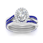 Load image into Gallery viewer, oval-shaped-halo-sapphire-infinity-bridal-set-in-white-gold-FD9212OVGSABL-NL-WG-B2.jpg
