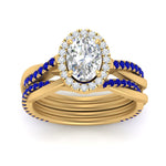 Load image into Gallery viewer, oval-shaped-halo-sapphire-infinity-bridal-set-in-yellow-gold-FD9212OVGSABL-NL-YG-B2.jpg

