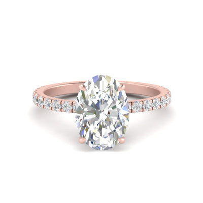 Lab Grown Oval Hidden Halo Engagement Ring