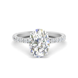 Oval Diamond Hidden Halo Engagement Ring