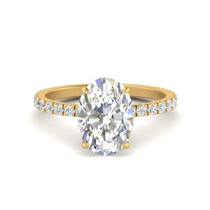 Lab Grown Oval Hidden Halo Engagement Ring