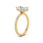 Load image into Gallery viewer, Oval Shaped Hidden Halo Engagement Ring
