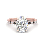 Load image into Gallery viewer, Oval Shaped Hidden Halo Engagement Ring
