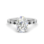 Load image into Gallery viewer, Oval Shaped Hidden Halo Engagement Ring
