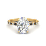 Load image into Gallery viewer, Oval Shaped Hidden Halo Engagement Ring
