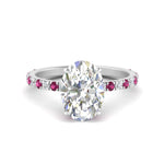 Load image into Gallery viewer, Oval Shaped Hidden Halo Engagement Ring
