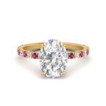 Load image into Gallery viewer, Oval Shaped Hidden Halo Engagement Ring
