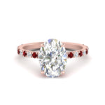 Load image into Gallery viewer, Oval Shaped Hidden Halo Engagement Ring
