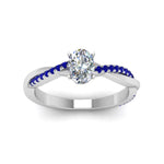 Load image into Gallery viewer, oval-shaped-infinity-twist-diamond-engagement-ring-with-blue-sapphire-in-14K-white-gold-FD8253OVRGSABL-NL-WG
