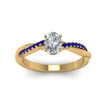 Load image into Gallery viewer, oval-shaped-infinity-twist-diamond-engagement-ring-with-blue-sapphire-in-14K-yellow-gold-FD8253OVRGSABL-NL-YG
