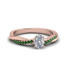 Load image into Gallery viewer, oval-shaped-infinity-twist-diamond-engagement-ring-with-emerald-in-14K-rose-gold-FD8253OVRGEMGR-NL-RG