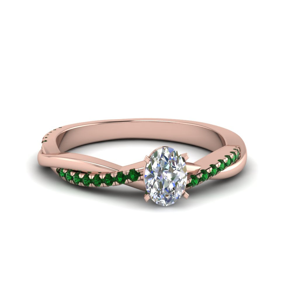 oval-shaped-infinity-twist-diamond-engagement-ring-with-emerald-in-14K-rose-gold-FD8253OVRGEMGR-NL-RG
